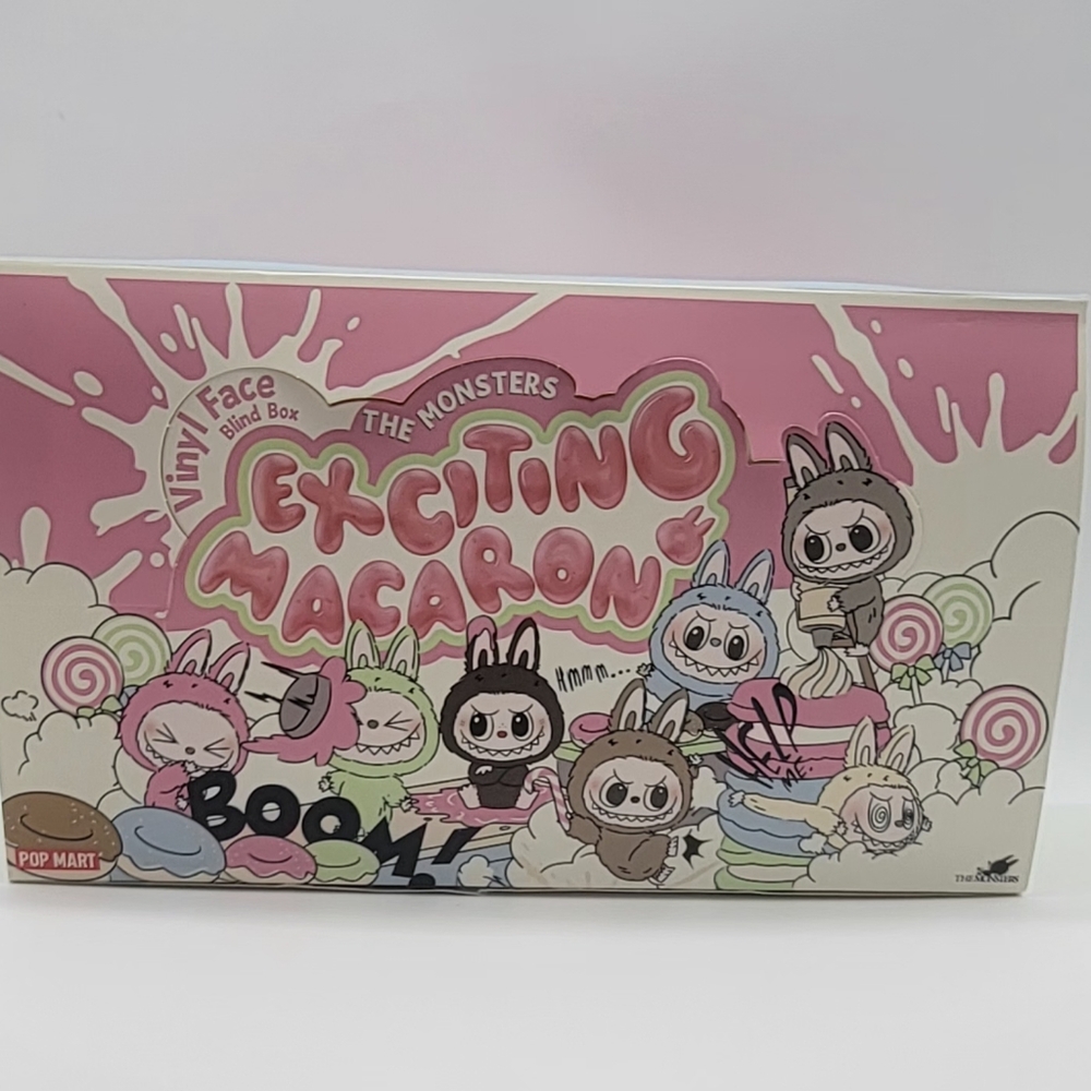 Labubu Exciting Macaron Vinyl Face Accessory. (Single Blind Box) with one figure